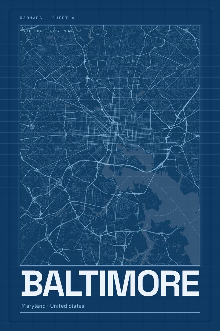 Baltimore map poster
