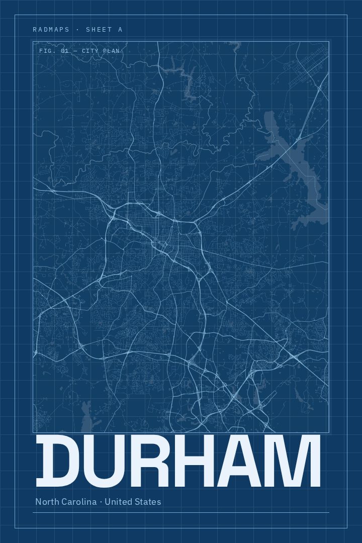Durham map poster