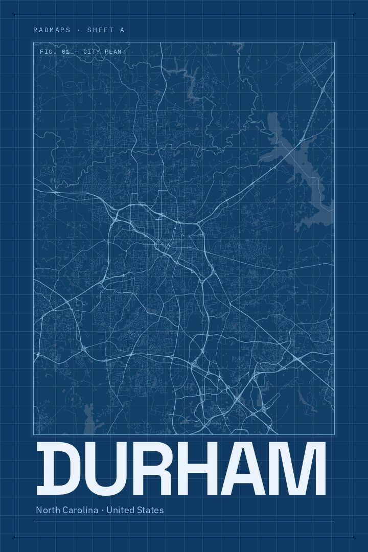 Durham map poster