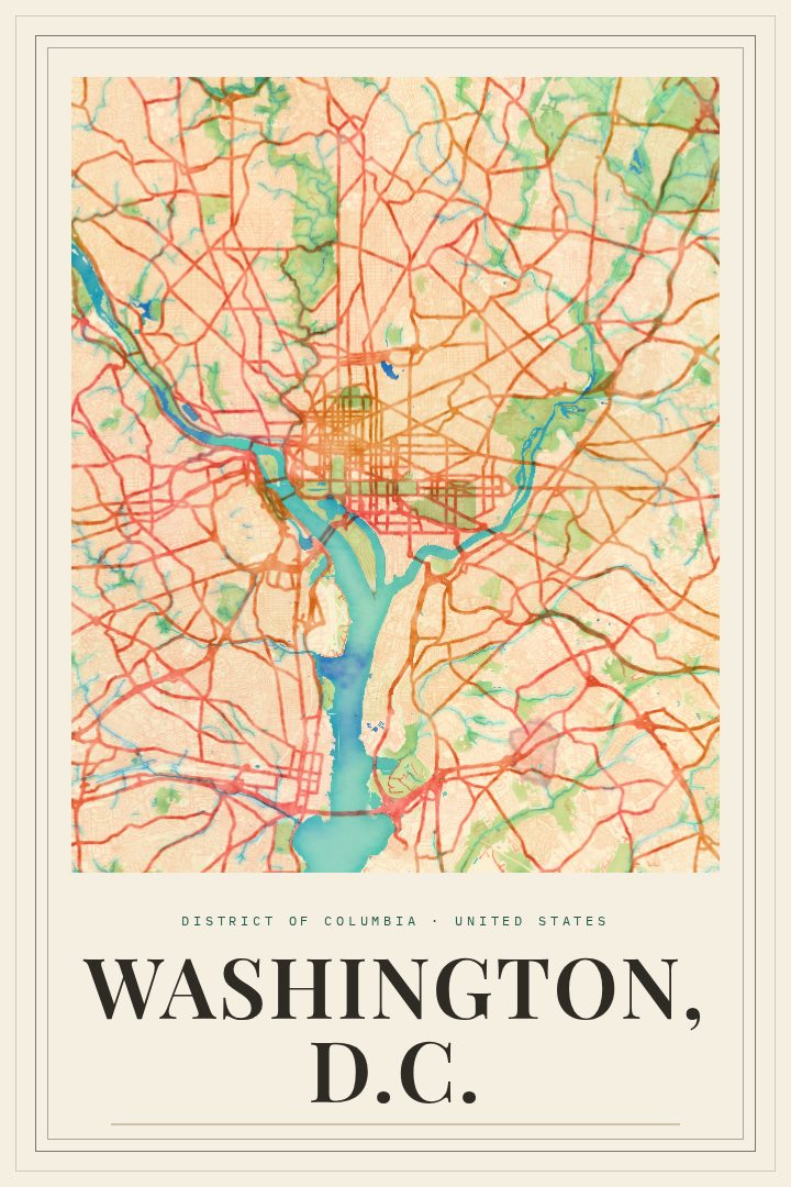 Washington, D.C. map poster