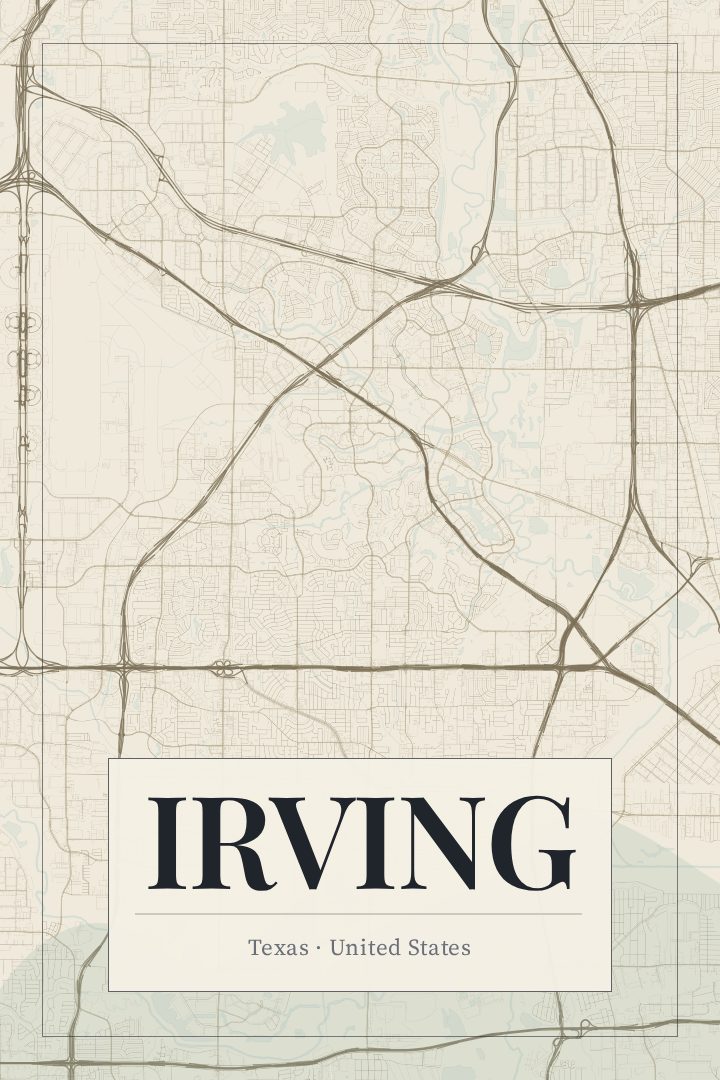 Irving map poster