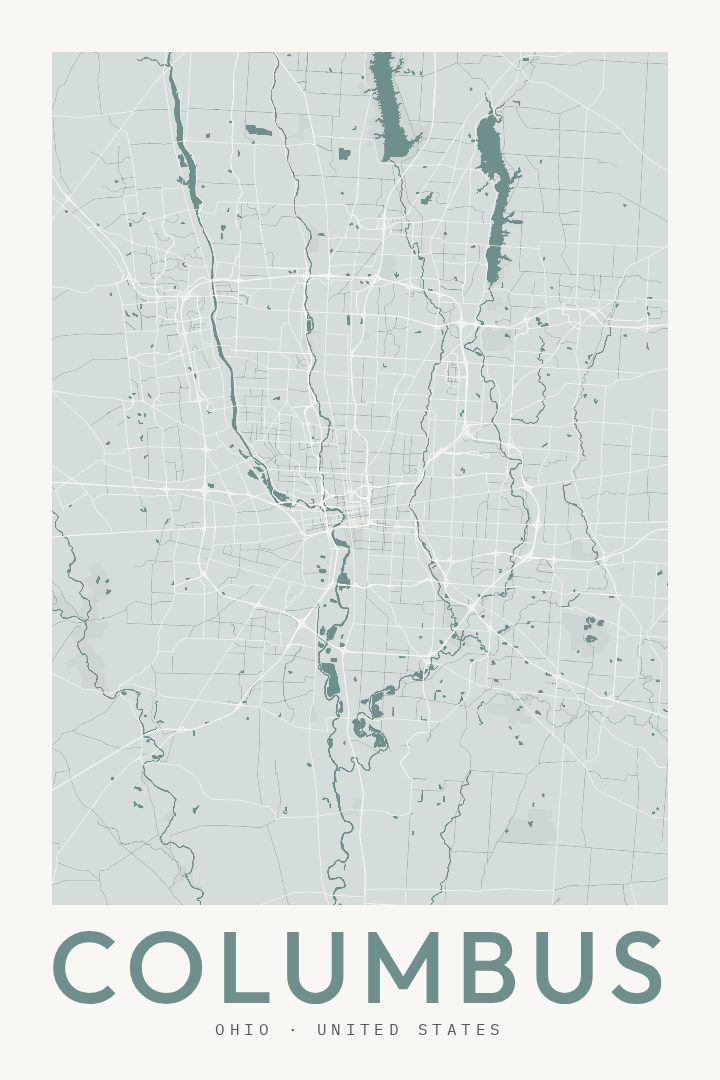 Columbus map poster