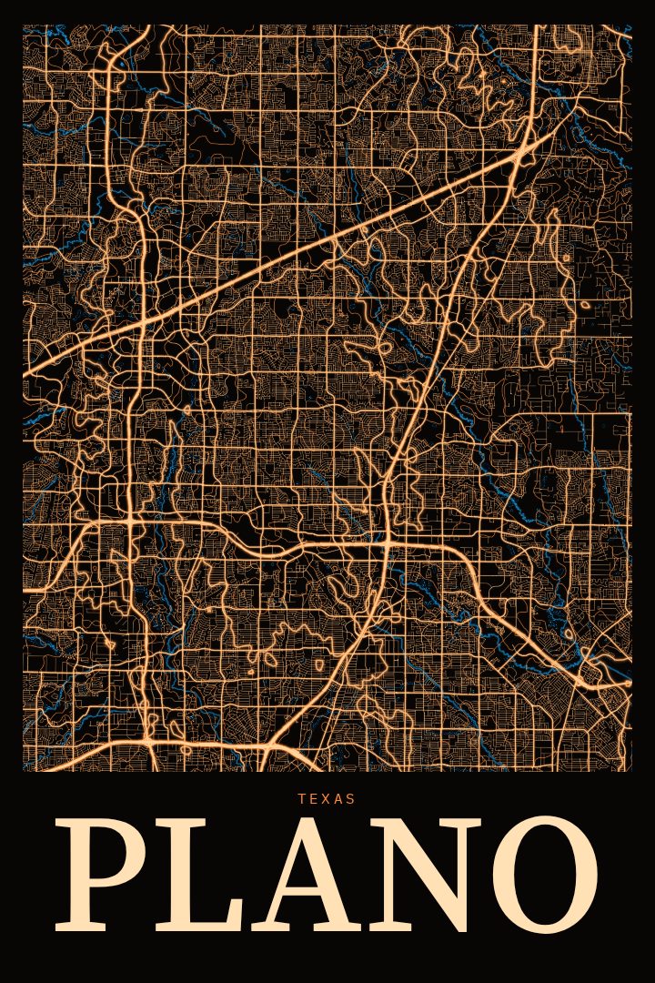 Plano map poster