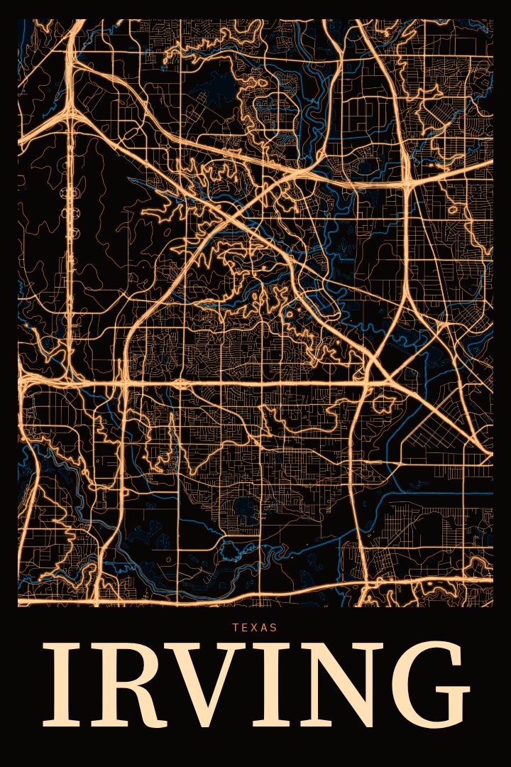 Irving map poster