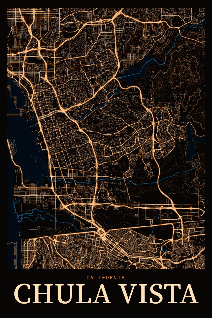 Chula Vista map poster