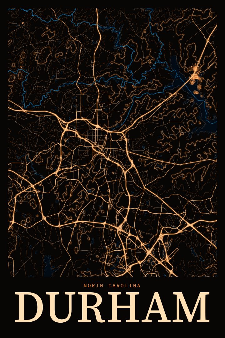 Durham map poster