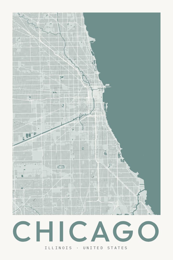 Chicago map poster