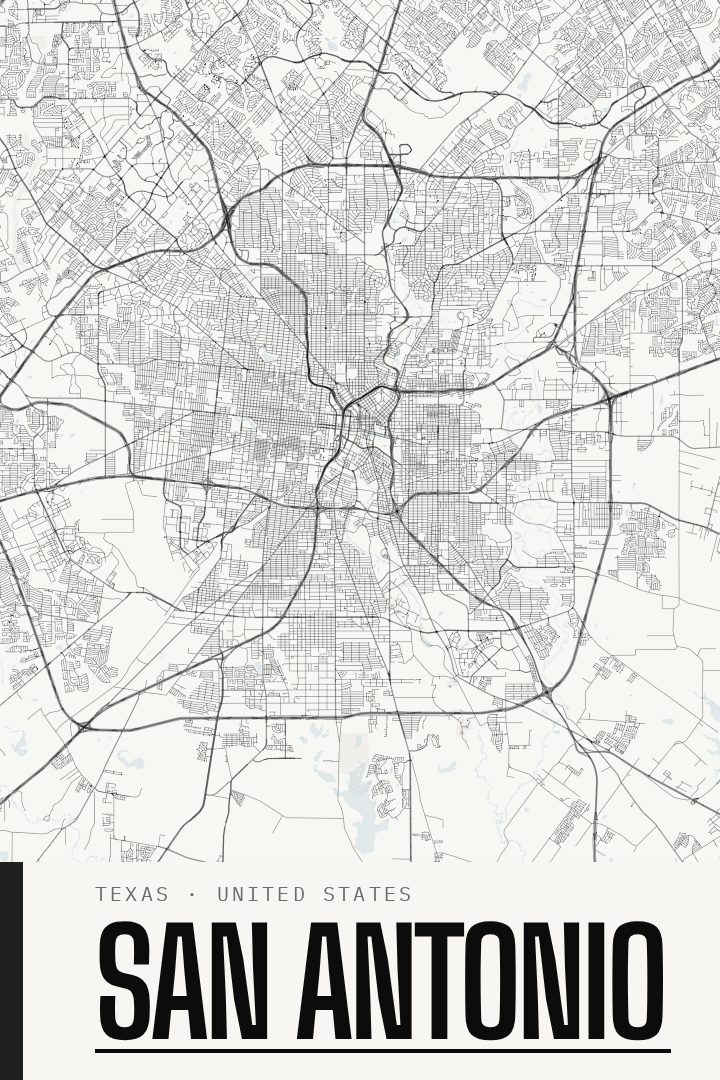 San Antonio map poster
