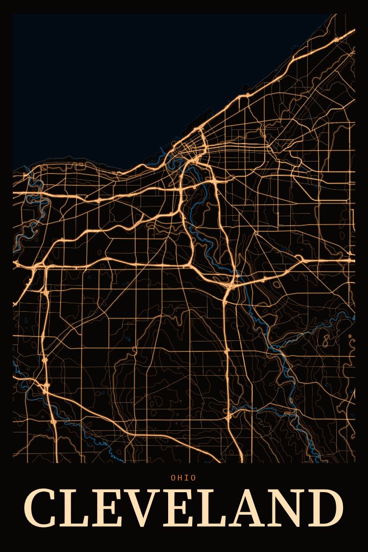 Cleveland map poster