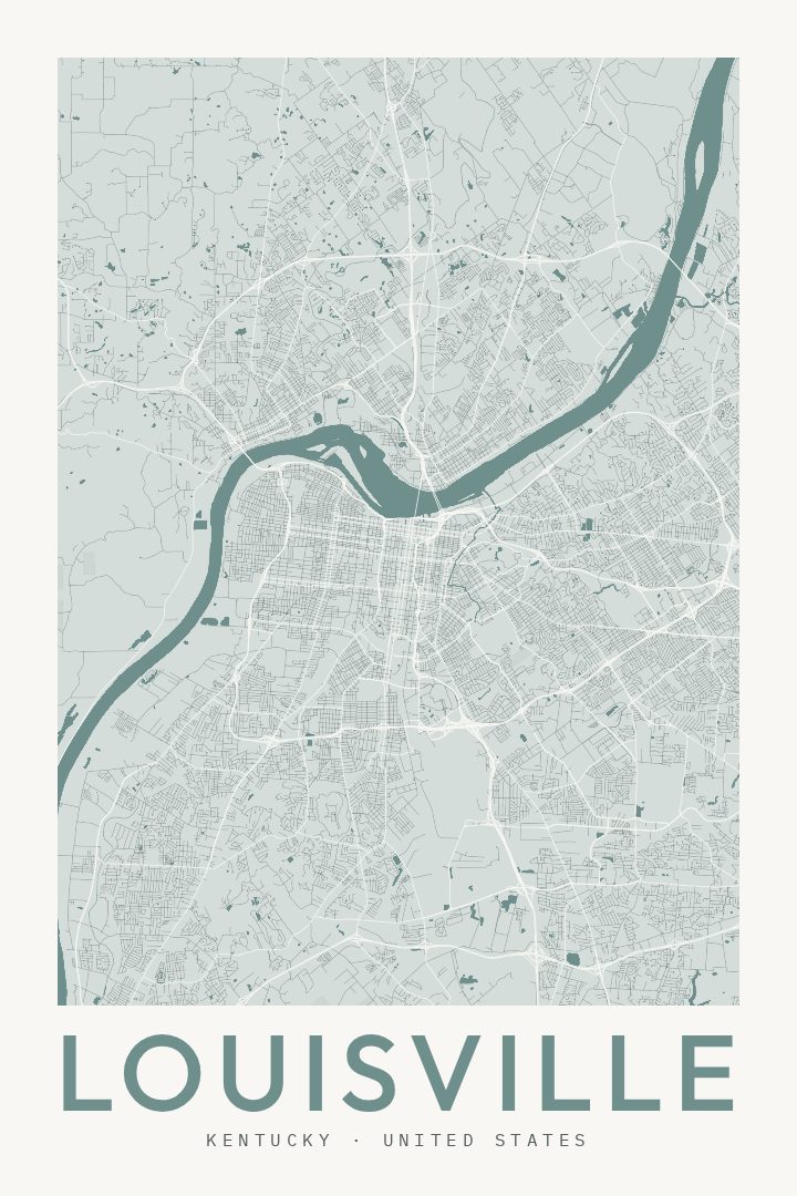 Louisville map poster