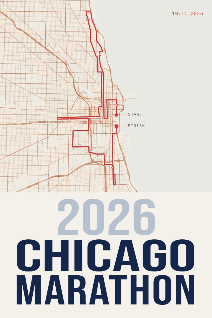 Chicago Marathon map poster