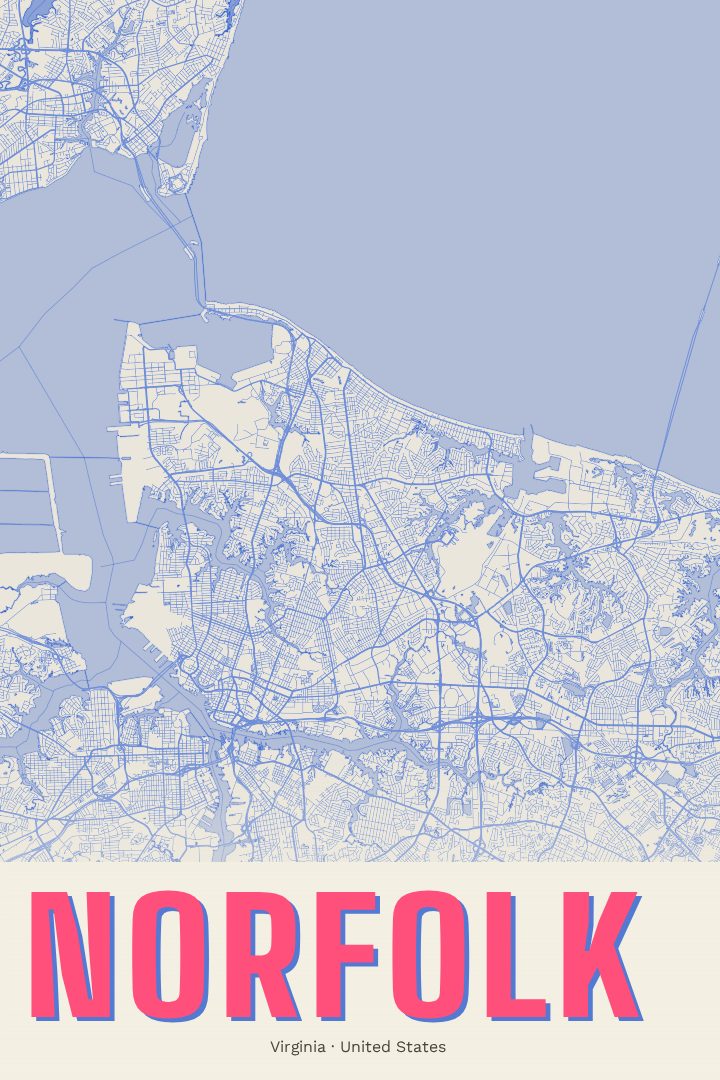 Norfolk map poster