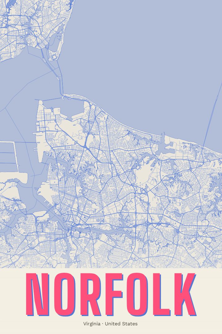 Norfolk map poster