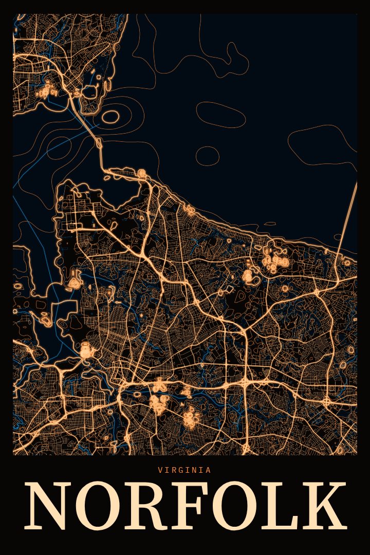 Norfolk map poster