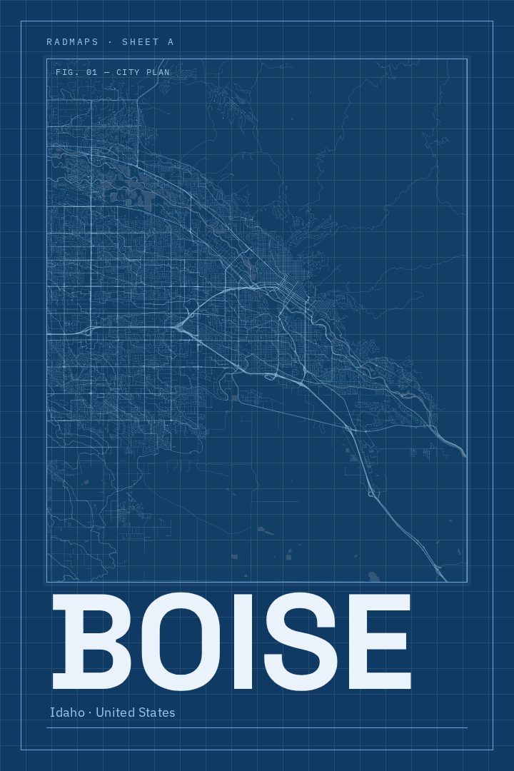 Boise map poster