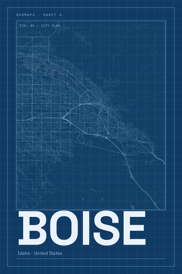 Boise map poster