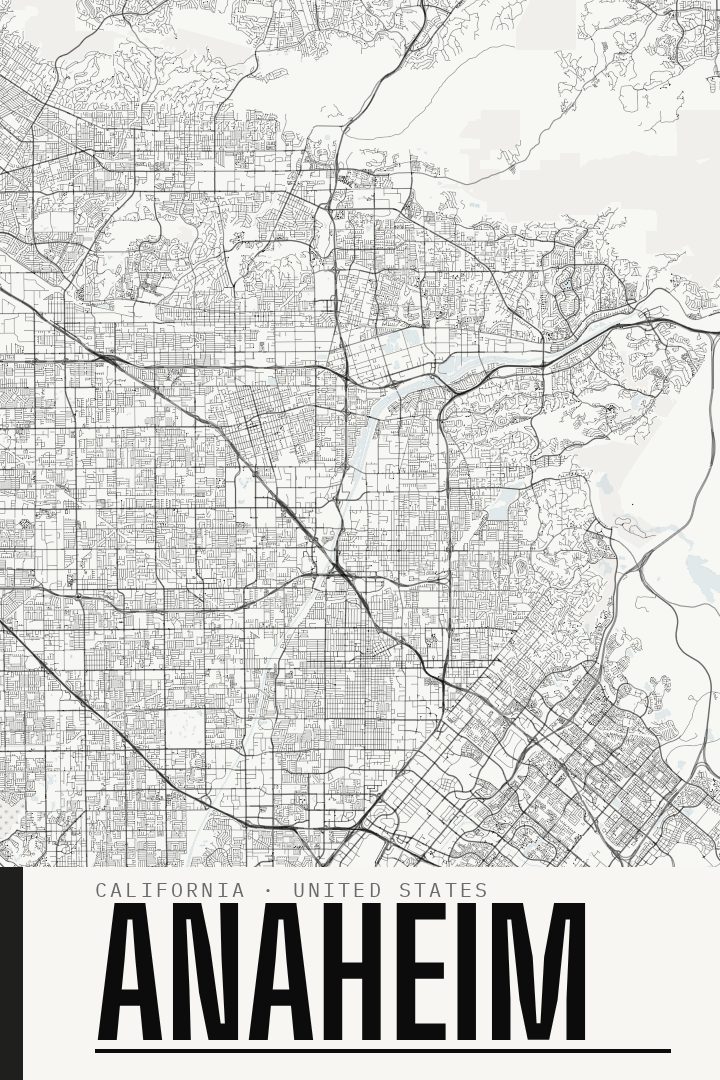 Anaheim map poster
