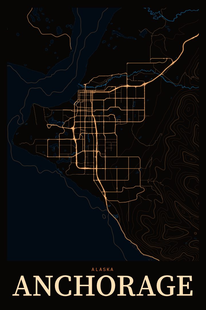 Anchorage map poster