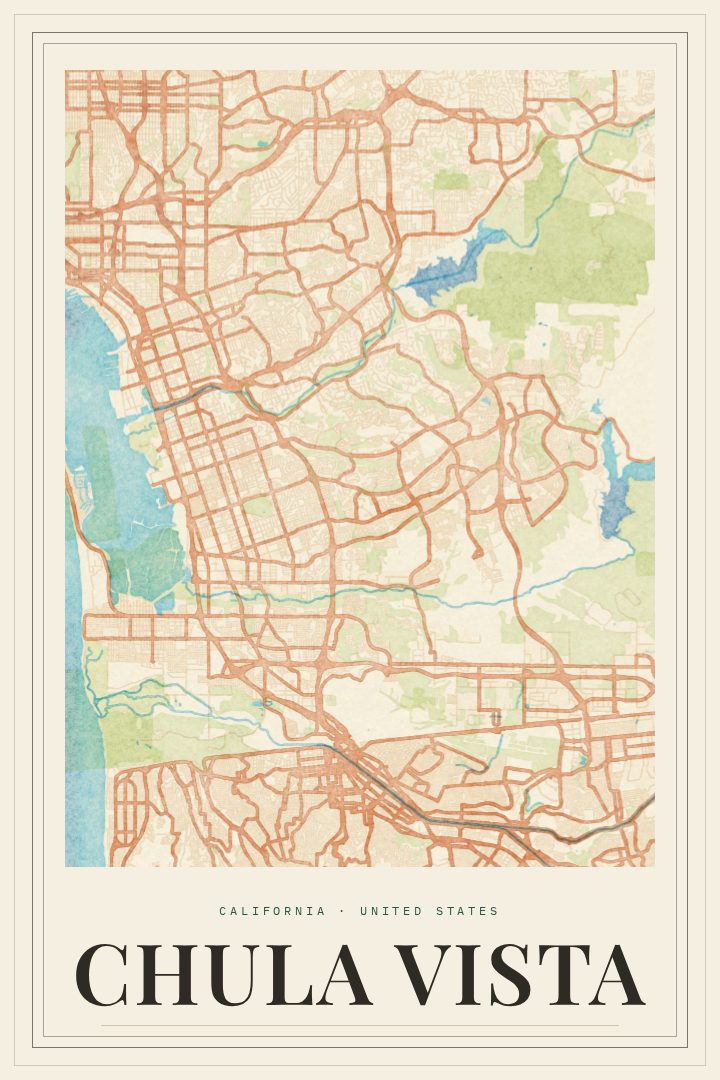 Chula Vista map poster