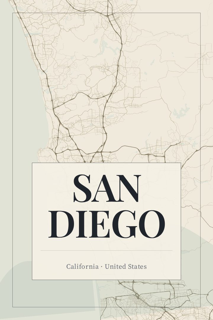 San Diego map poster