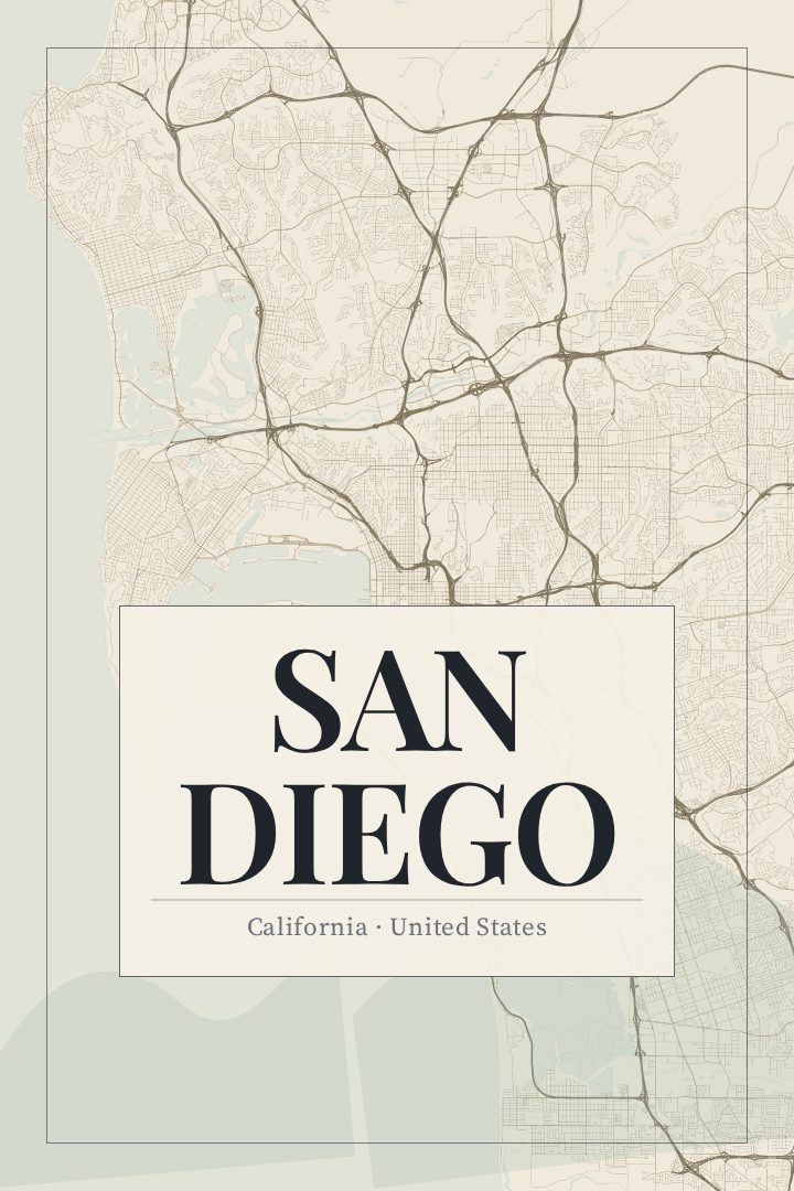 San Diego map poster