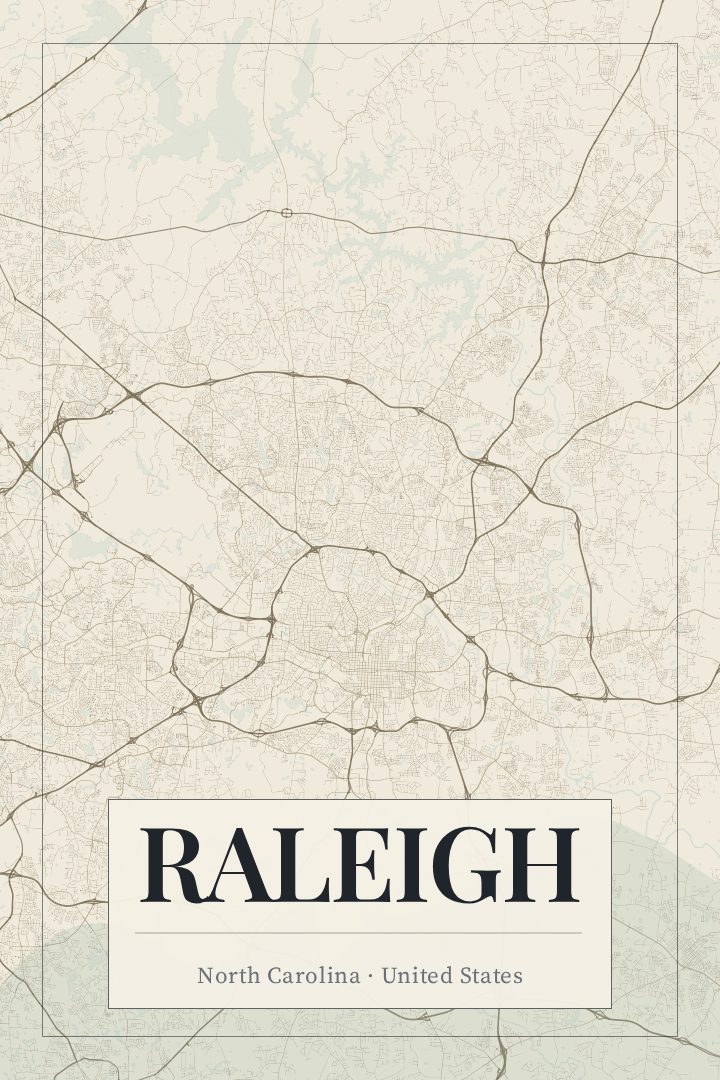 Raleigh map poster