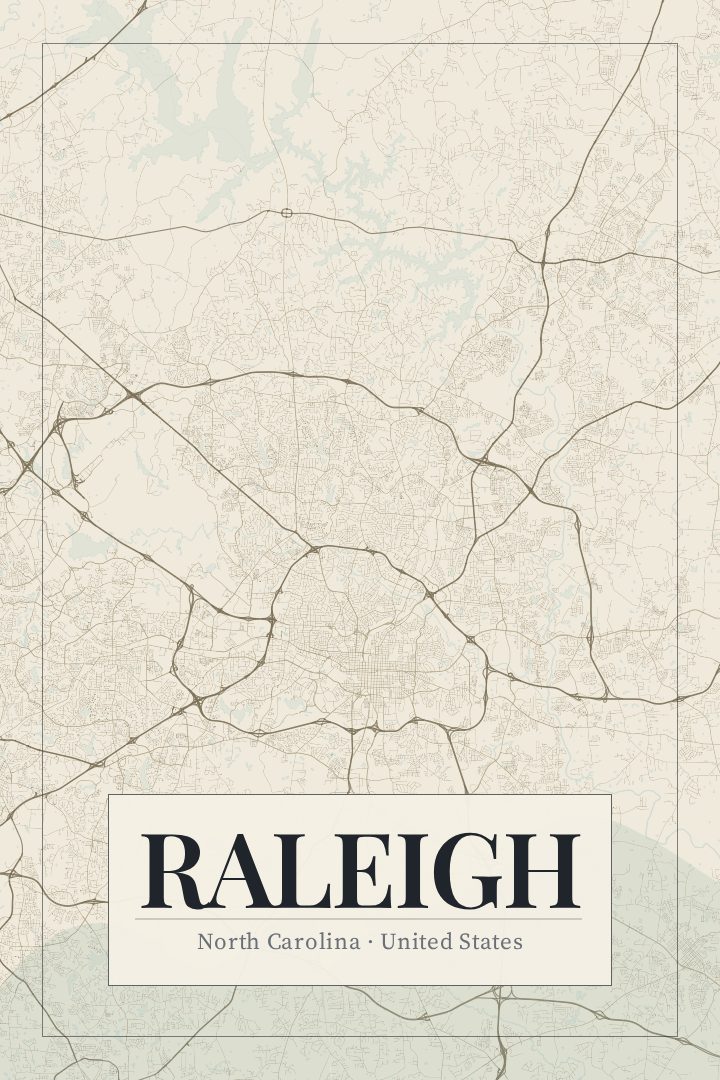 Raleigh map poster