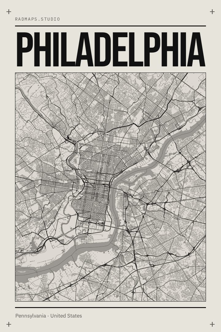 Philadelphia map poster