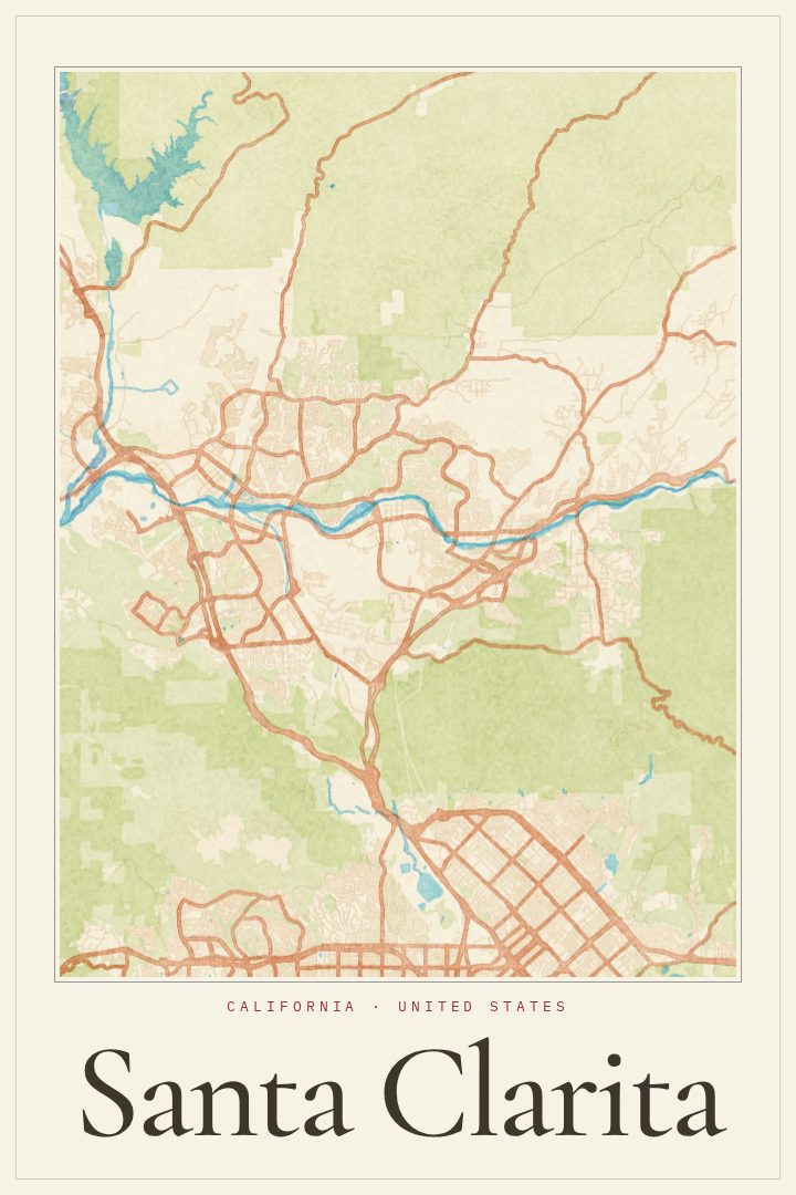 Santa Clarita map poster