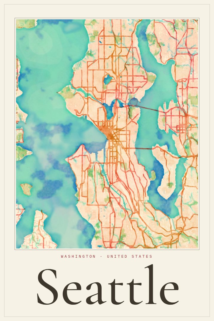 Seattle map poster