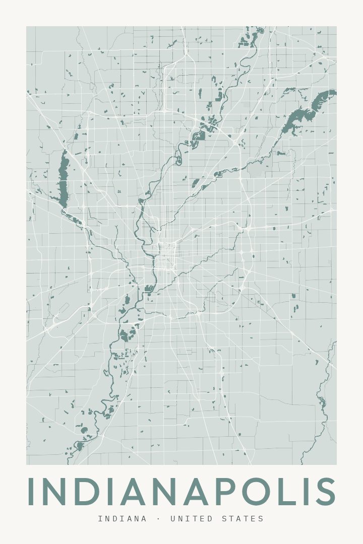 Indianapolis map poster