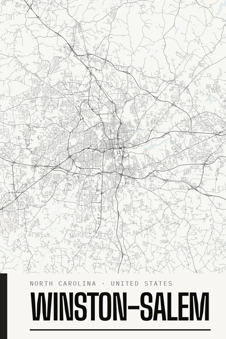 Winston-Salem map poster