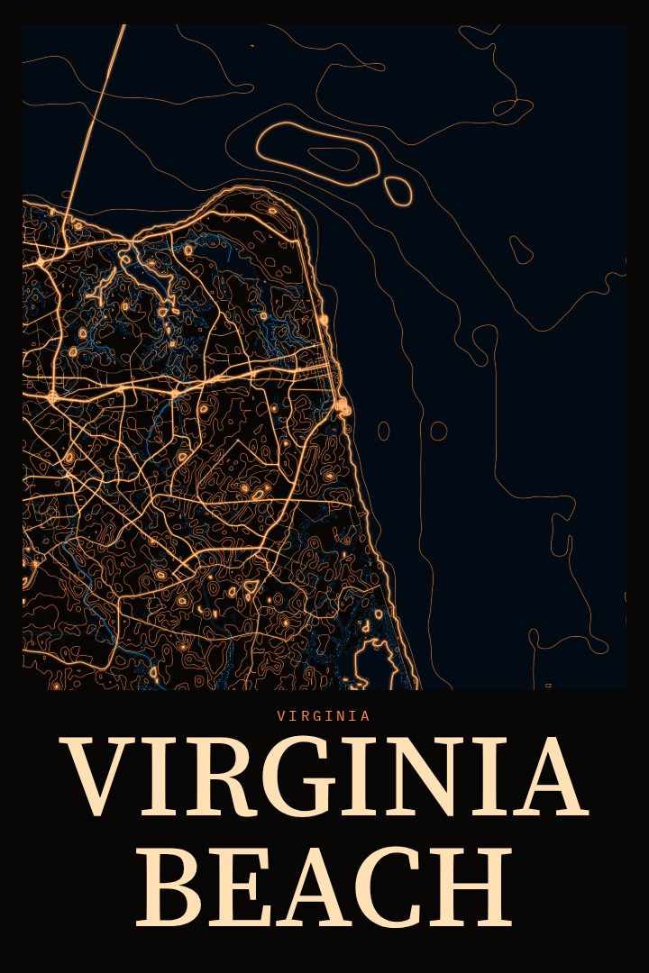 Virginia Beach map poster