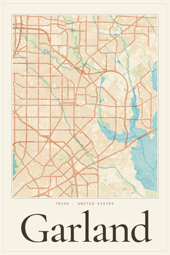 Garland map poster