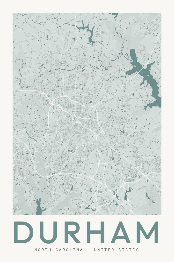 Durham map poster