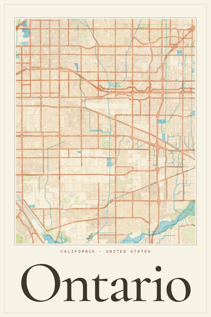 Ontario map poster, Watercolor style