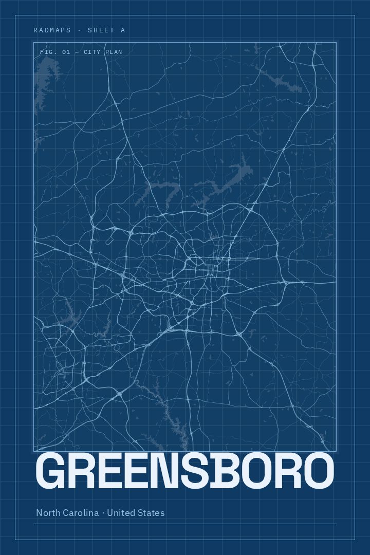 Greensboro map poster