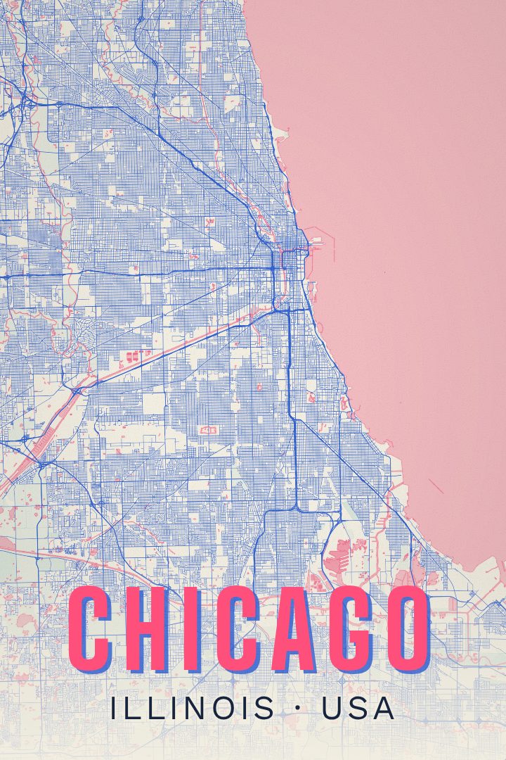 Chicago map poster
