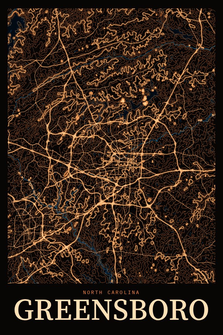 Greensboro map poster