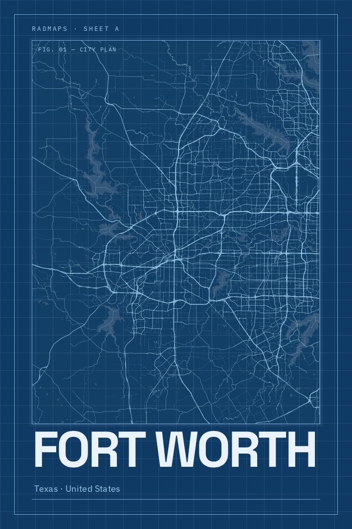 Fort Worth map poster