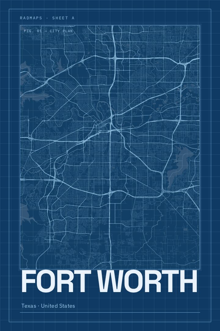 Fort Worth map poster
