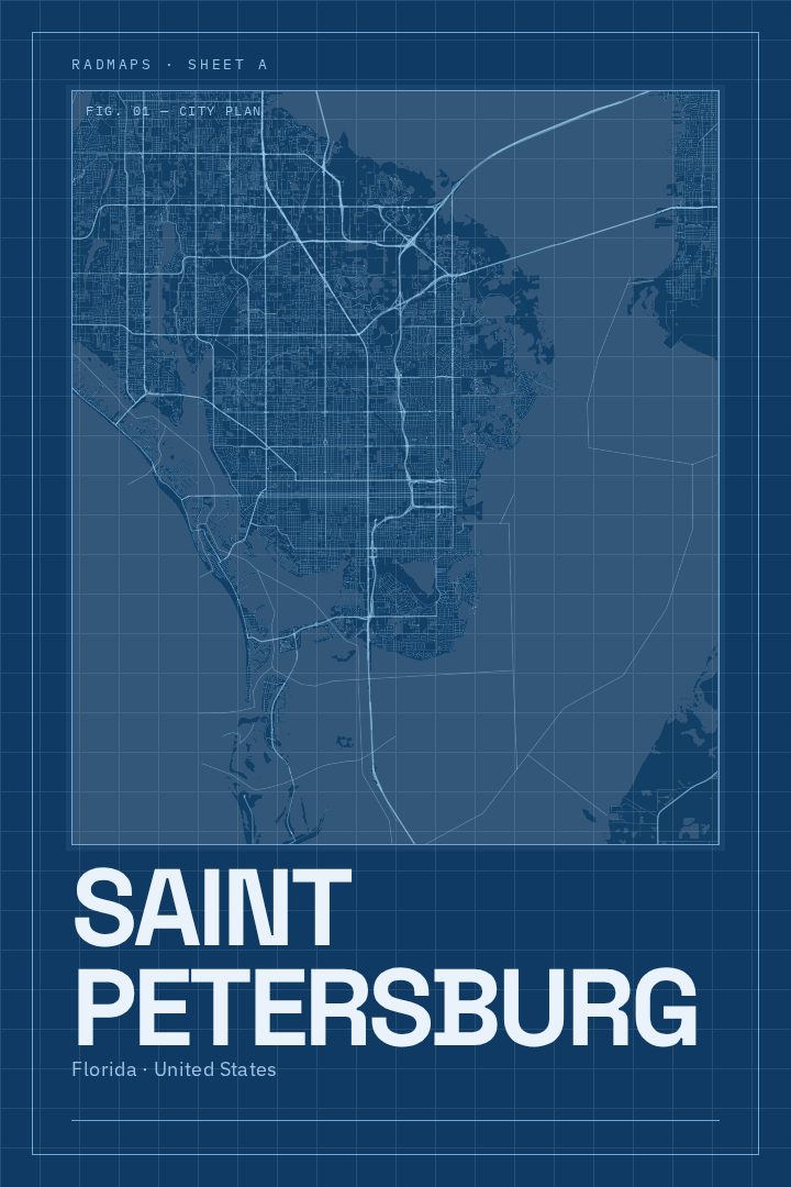 Saint Petersburg map poster