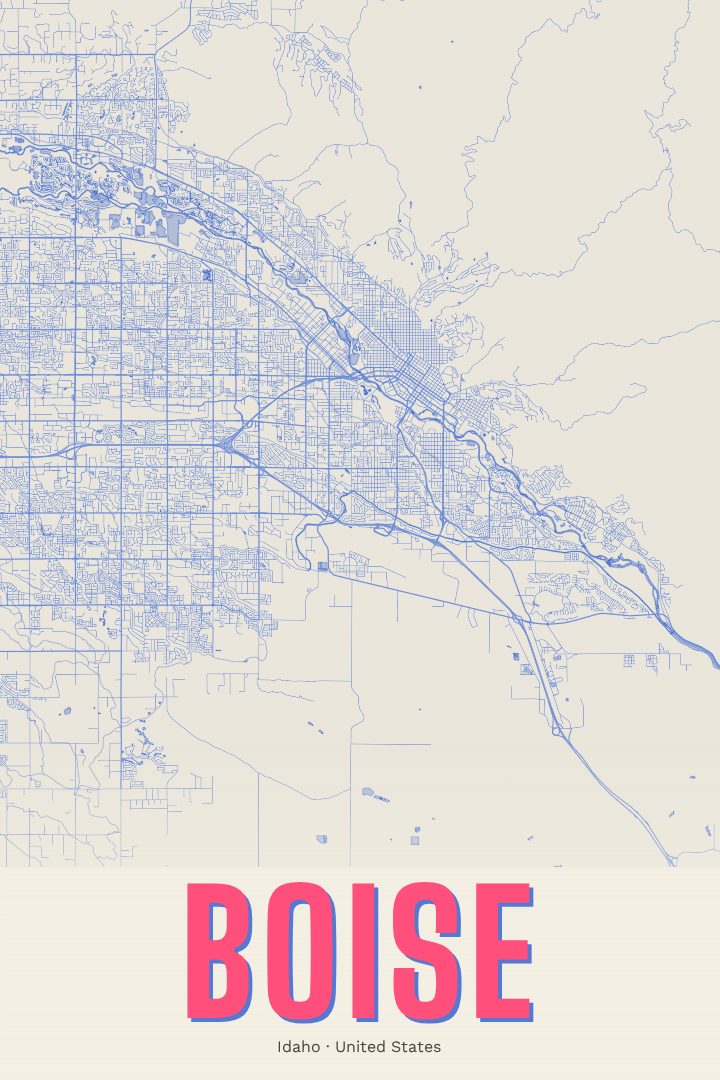 Boise map poster