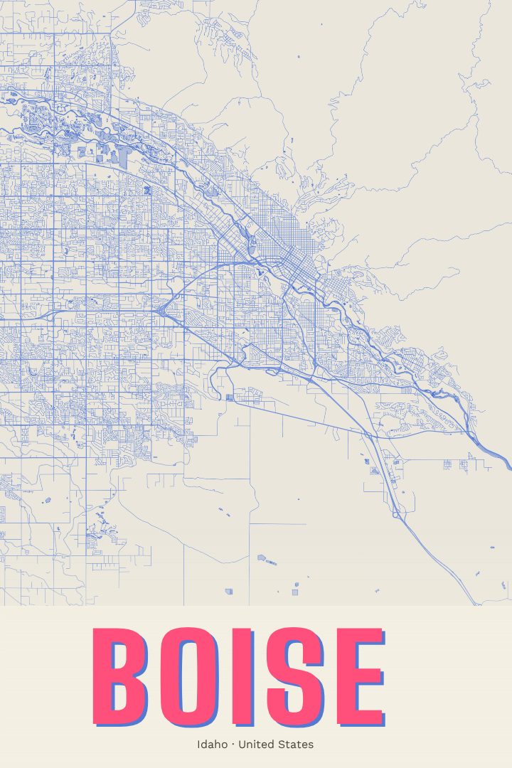 Boise map poster
