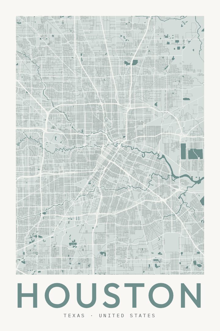 Houston map poster
