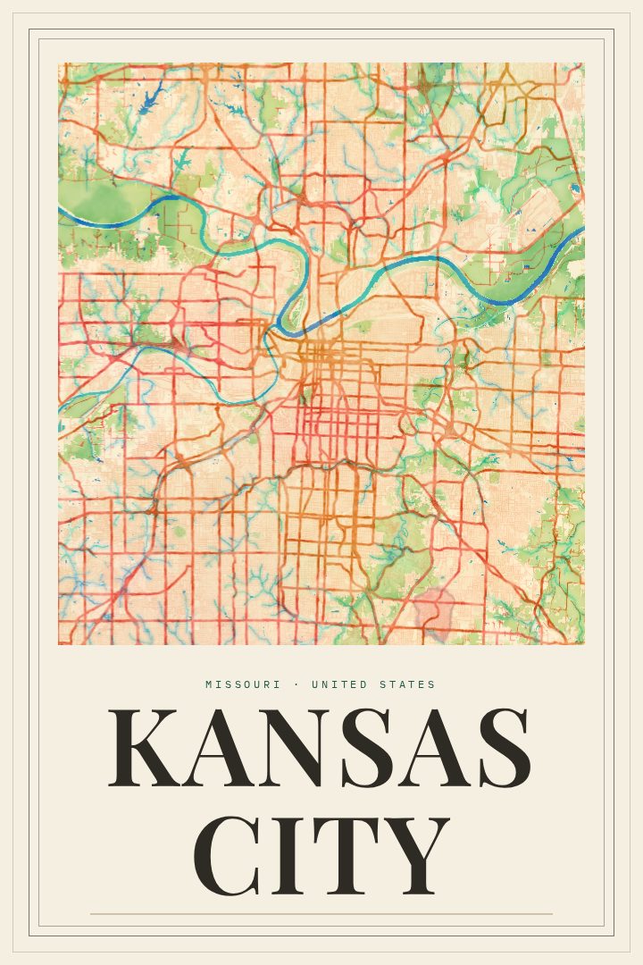 Kansas City map poster