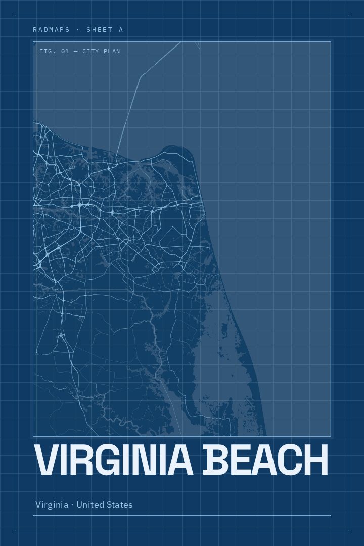Virginia Beach map poster