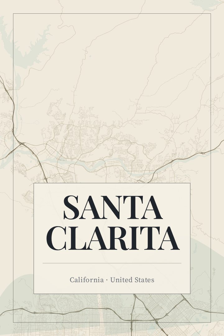 Santa Clarita map poster