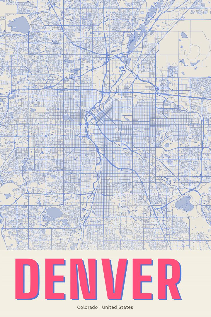 Denver map poster