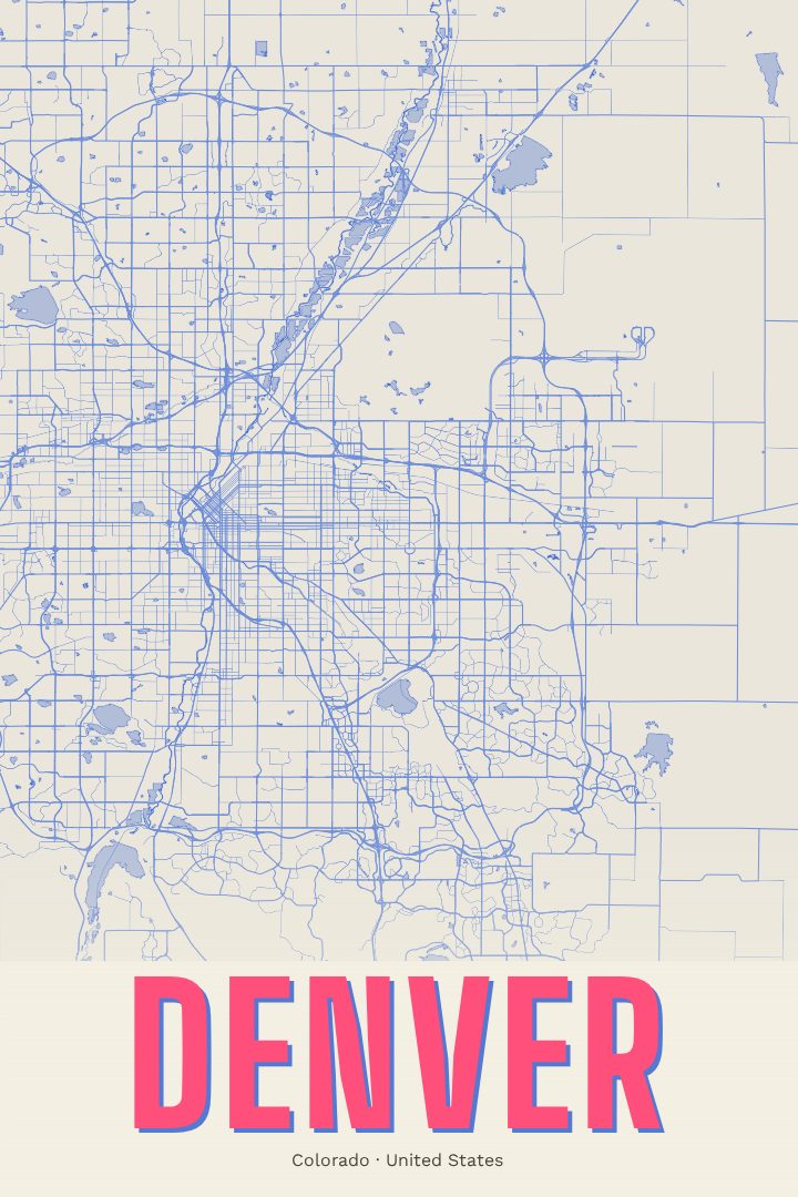 Denver map poster